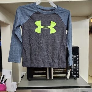 Under Armour Kids Long Sleeve Tee - Blue and Neon Yellow